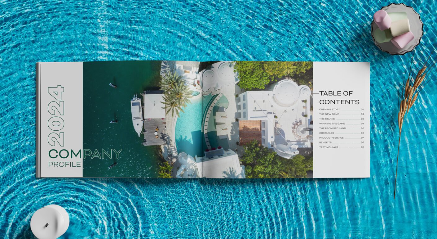 Modern company profile brochure layout design.