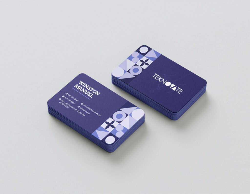 Modern purple corporate business card design.