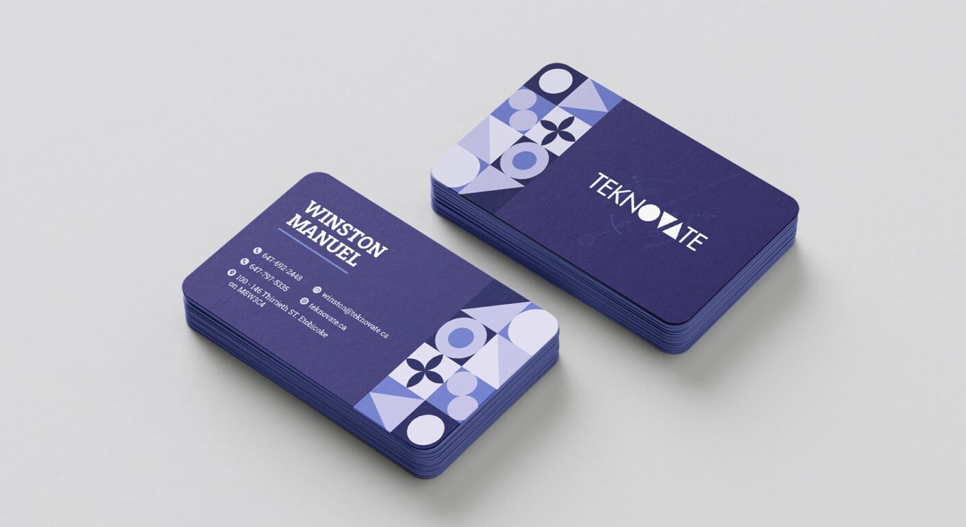 Modern purple corporate business card design.