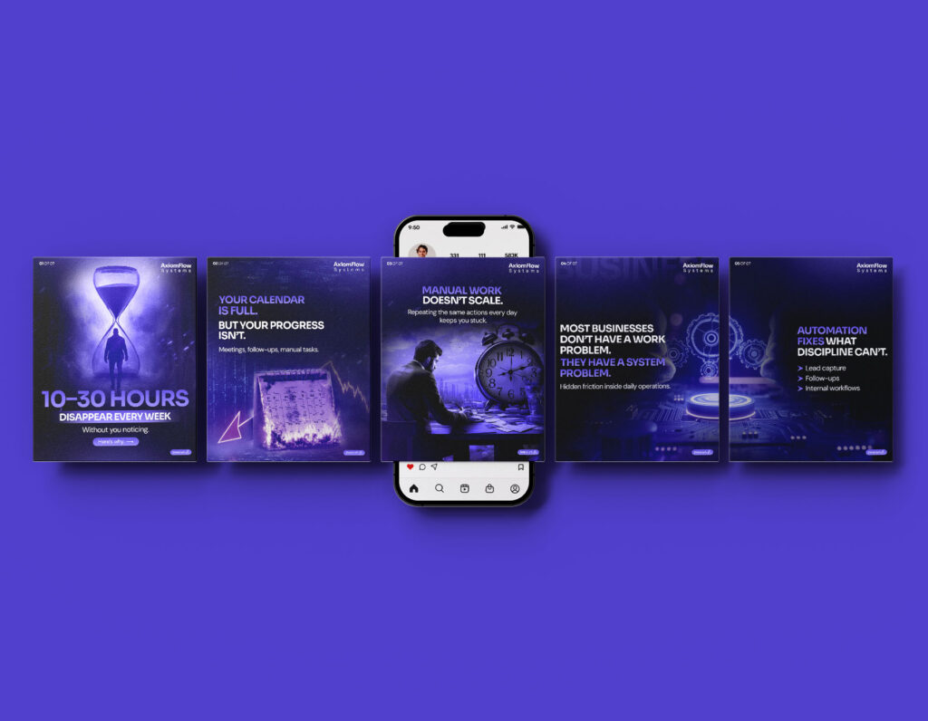 Business automation Instagram carousel design.