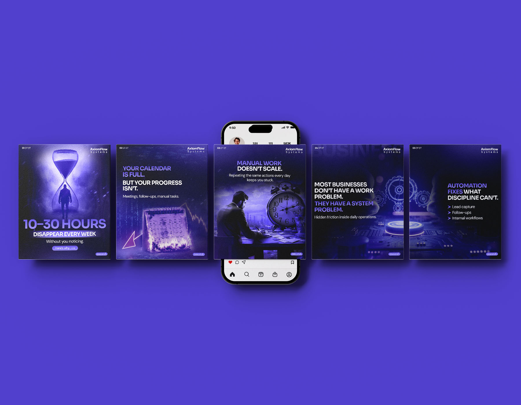 Business automation Instagram carousel design.