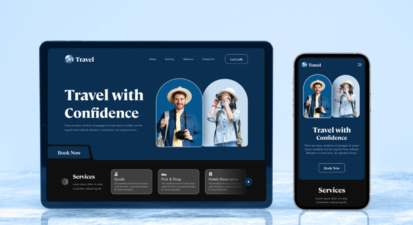 Travel booking website and mobile app design.