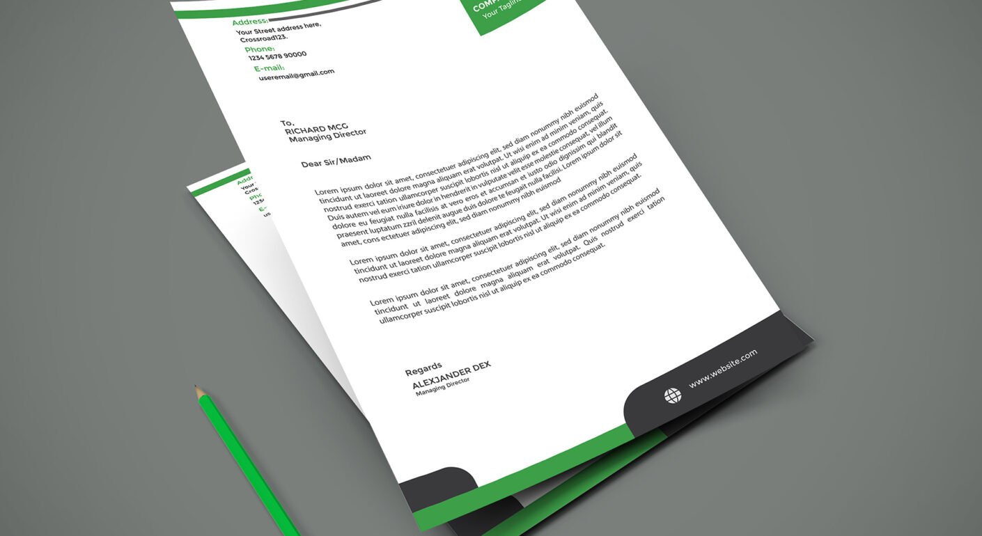 Modern corporate letterhead design template.