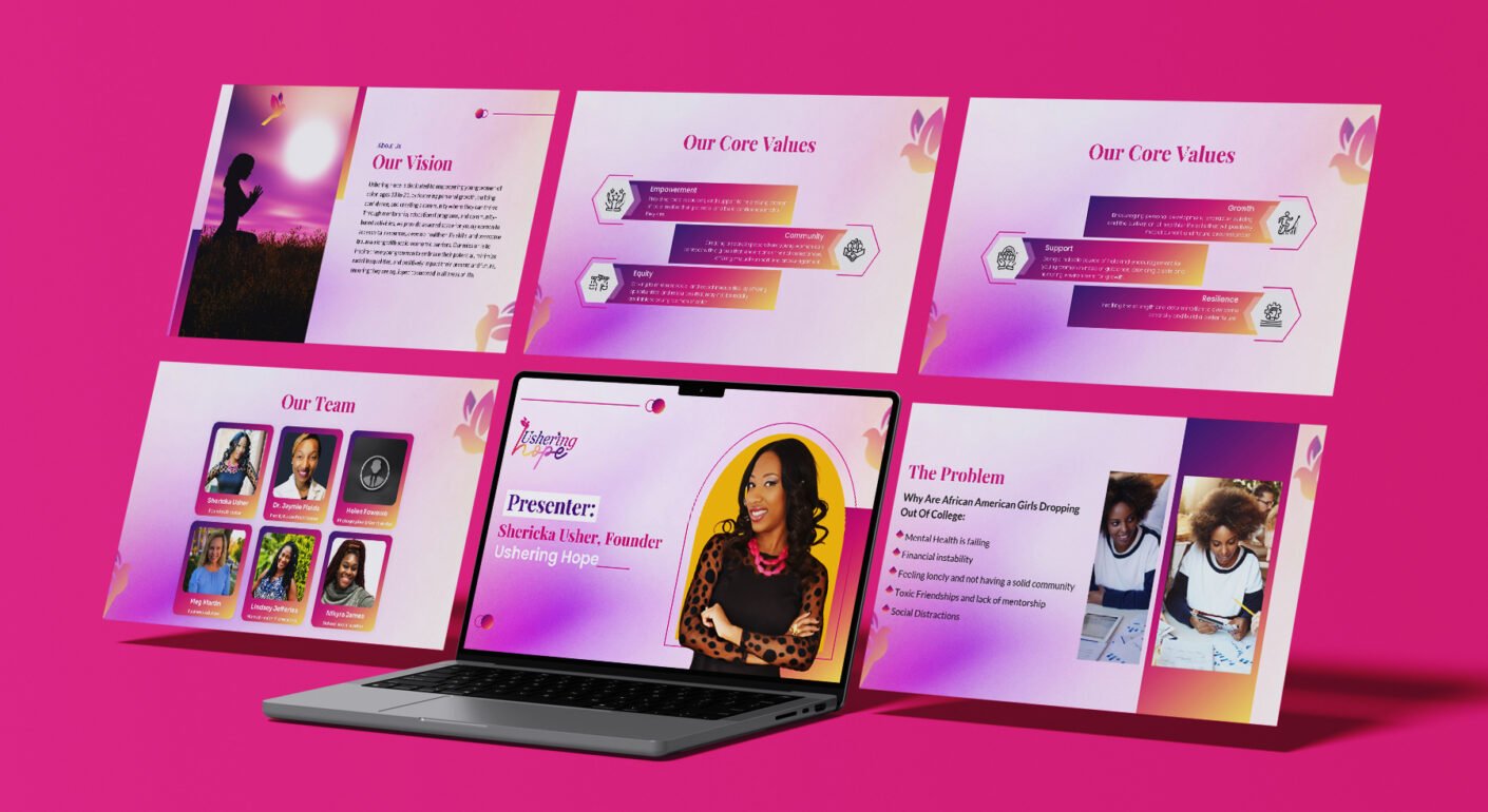 Professional nonprofit presentation deck design.