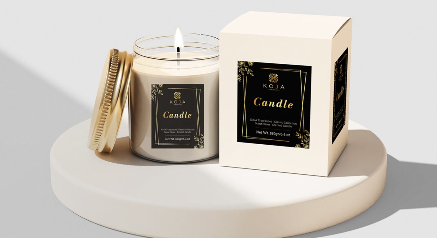 Luxury scented candle packaging design