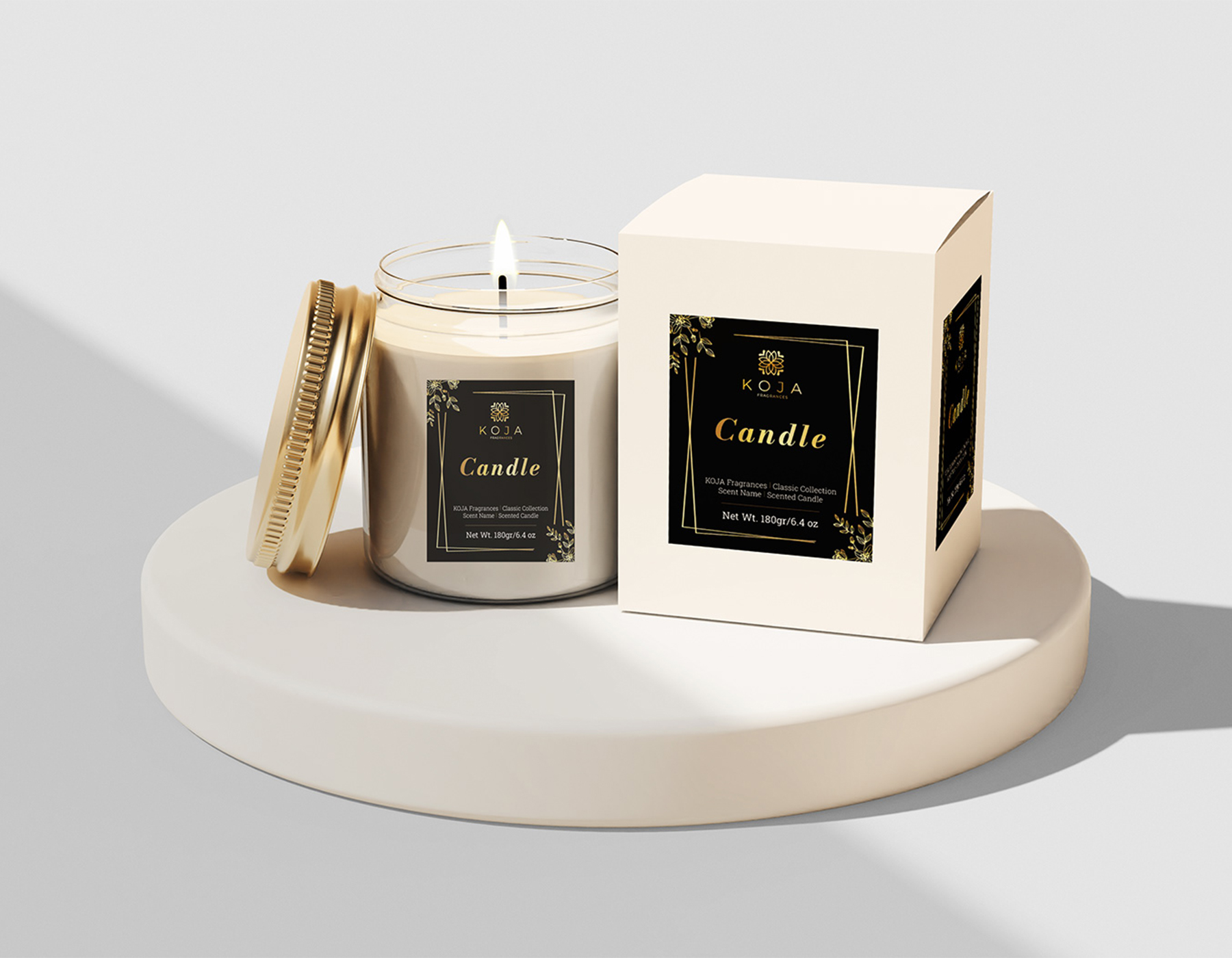 Luxury scented candle packaging design