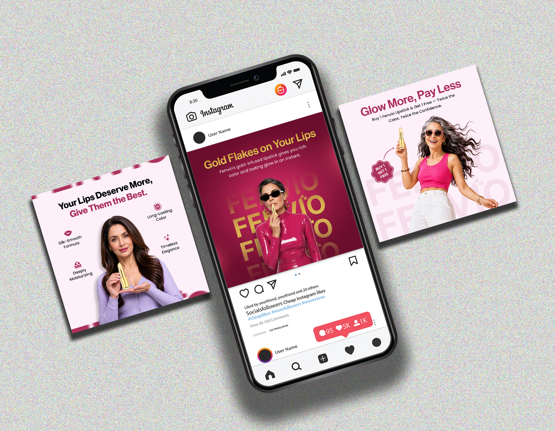 Beauty product Instagram carousel design.