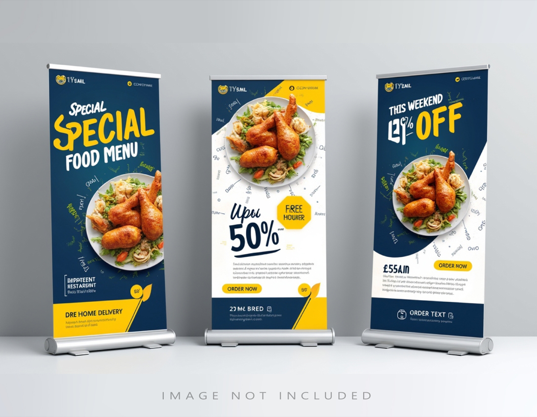Food promotion roll up banner design