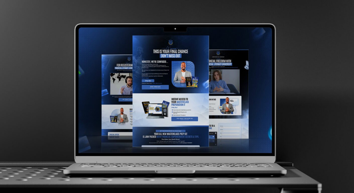Educational website landing page design