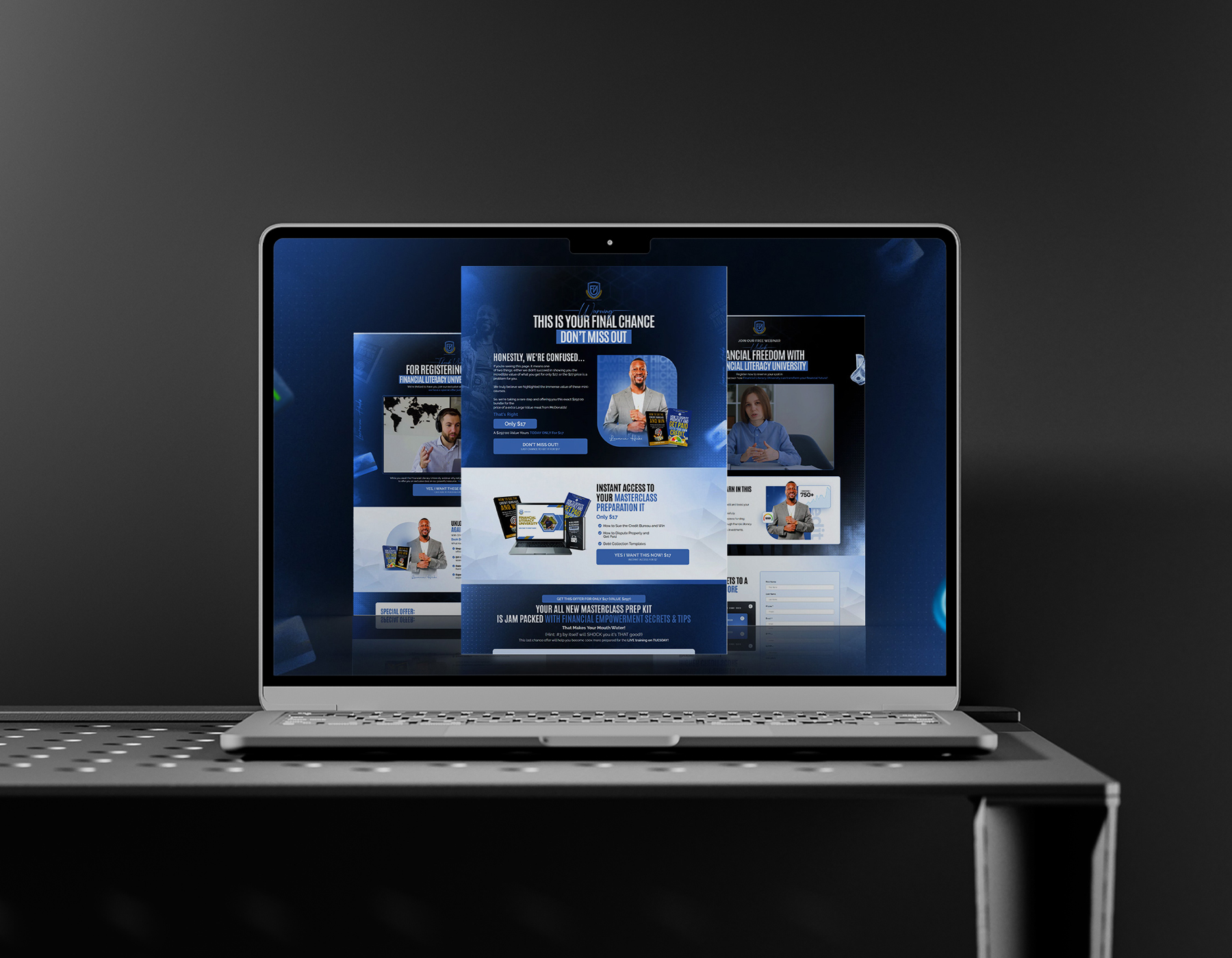 Educational website landing page design